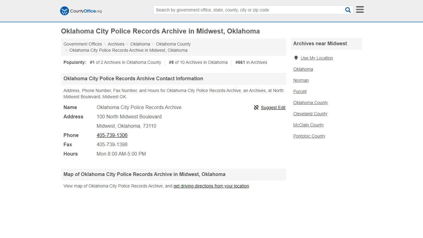 Oklahoma City Police Records Archive in Midwest, Oklahoma