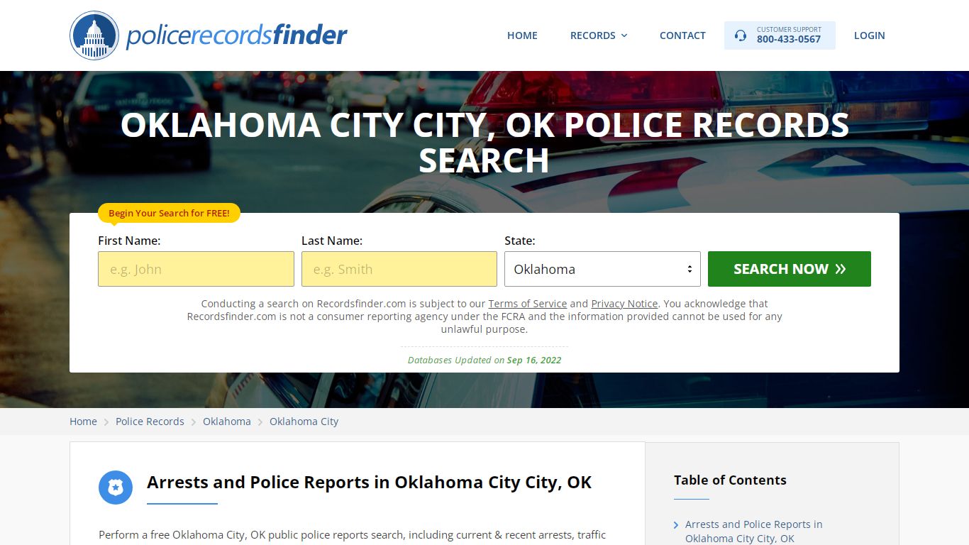 OKLAHOMA CITY CITY, OK POLICE RECORDS SEARCH